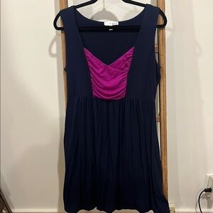 Lucy & Laurel Navy and Pink Sleeveless Mini Sundress